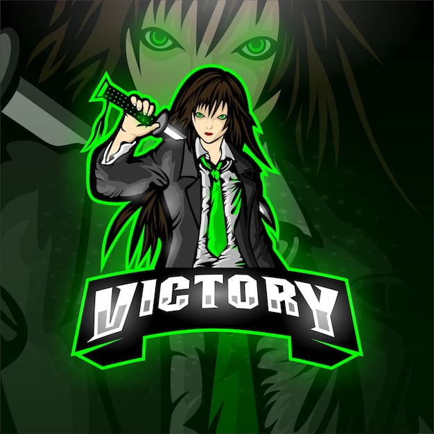 Plik wektorowy esport samurai logo victory team