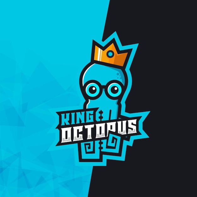 Esports King Octopus Projekt Logo Wektorowego Logo