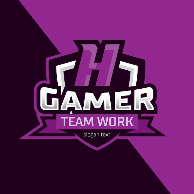 Plik wektorowy esports logo litera h szablon projektu inicjały logo gracza ilustracja inicjały logo pracy zespołowej