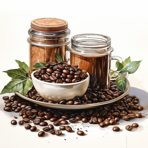 Plik wektorowy espresso kawa kofeina napój kubek tło czarny napój kawiarnia aromat biały vintage gorący izol