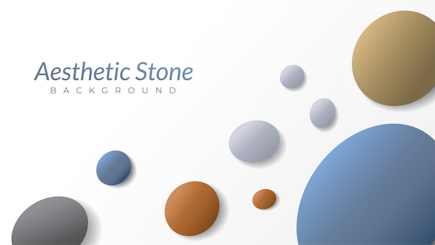 Estetyczne kamienie szablon projektu tła z owalnym kształtem pustej przestrzeni jak jajko ilustracja wektorowa biały czarny niebieski szary beżowy brązowy pomarańczowy ziemi ton pastelowy kolor gradacja