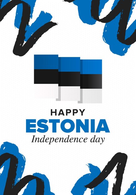 Estonia Dzień Niepodległości Narodowe Szczęśliwe święto W Estonii Flaga Estonii Ilustracja Wektorowa