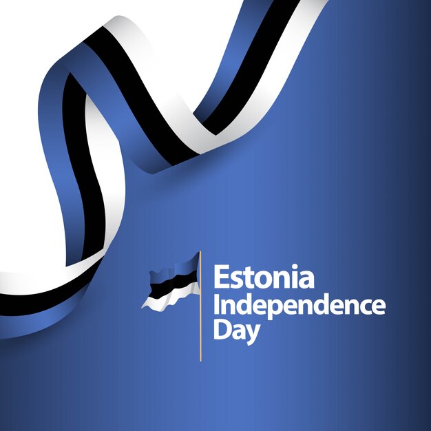 Estonia Dzień Niepodległości Szablon Wektor Ilustracja