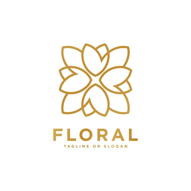 Plik wektorowy eteryczne kwiaty urok geometrycznego, kwiatowego logo