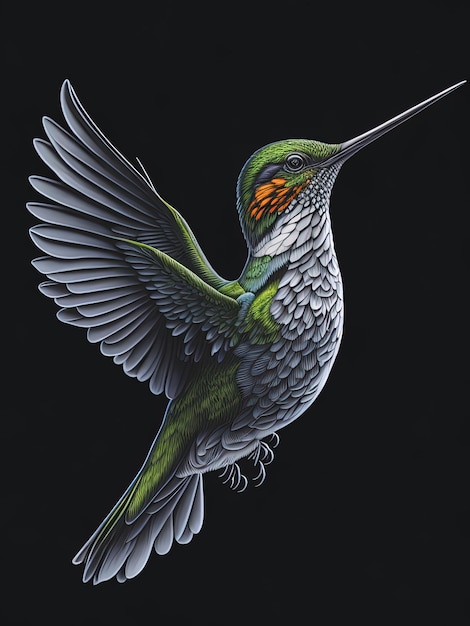 Plik wektorowy ethereal aviator pełen wdzięku koliber w naturalnym środowisku
