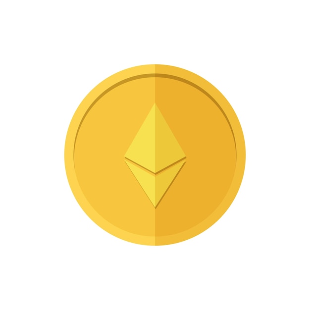 Ethereum Golden ethereum izolowane na białym tle