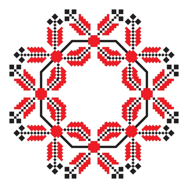 Etniczne Wzory Geometryczne Mandali W Kolorze Czerwonym