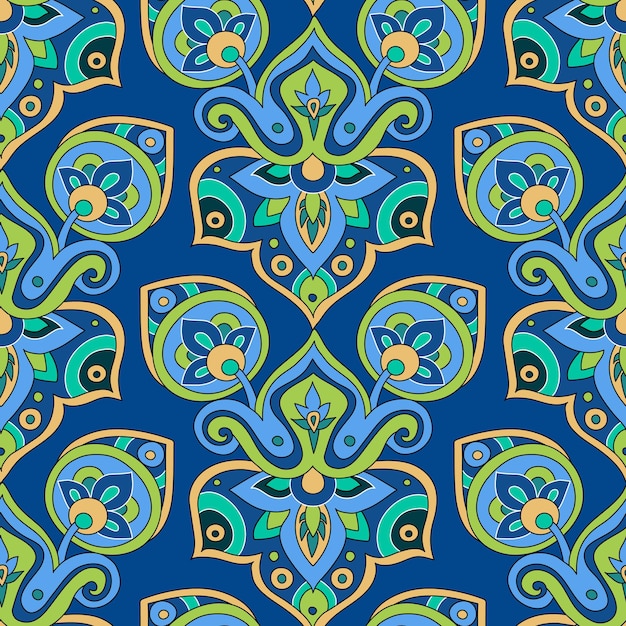 Etniczny wzór bez szwu Abstrakcyjne tło Orientalne elementy dekoracyjne Ilustracja w stylu Boho