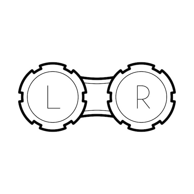 Plik wektorowy etui do przechowywania soczewek kontaktowych ikona kompaktowy pojemnik grafika liniowa piktogram obraz dla materiałów edukacyjnych okulistyki plakat lekarza okulisty salon optyczny koncepcja zdrowia oczu ilustracja wektorowa płaski