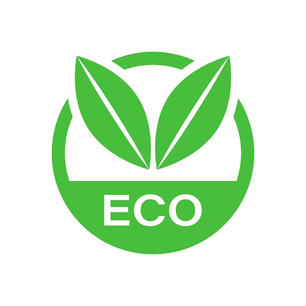 Plik wektorowy etykieta ekologiczna odznaka wektor ikona w płaski ilustracja pieczęć produktu ekologicznego na na białym tle koncepcja ekologicznej żywności naturalnej