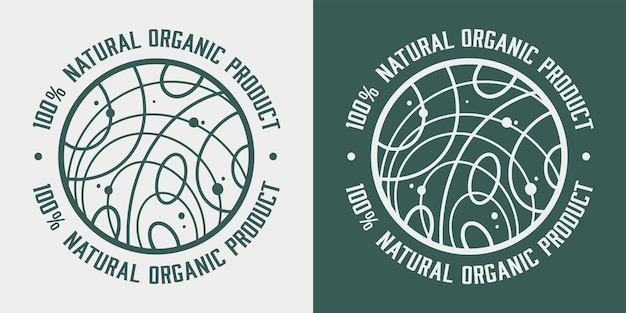 Etykieta Ekologicznej Zdrowej żywności Naturalny Wegański I Wegetariański Emblemat Produktu Ekologicznego
