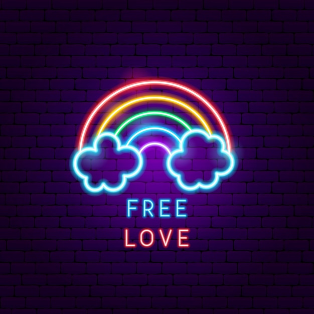 Etykieta Free Love Neon