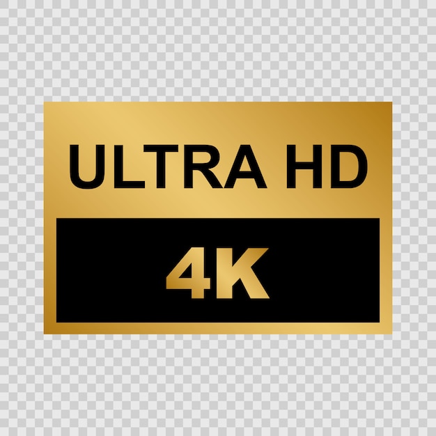 Etykieta Golden Ultra Hd. Znaki Nowoczesnej Technologii