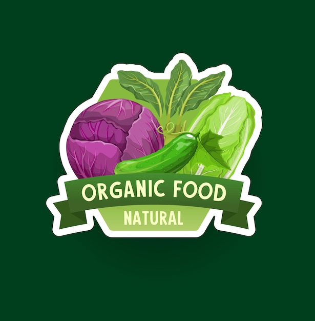 Plik wektorowy etykieta lub ikona wektora warzyw ekologicznych