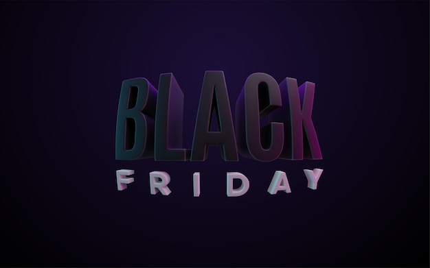 Etykieta Sprzedaży Black Friday Ilustracja Reklamy Wektorowej Promocyjny Marketing Zniżkowy Banner Wydarzenie Realistyczny Znak Typografii 3d Z Oświetleniem Neonowym Element Projektowy Do Sprzedaży Banery Ogłoszenia Plakaty Karty Promocyjne