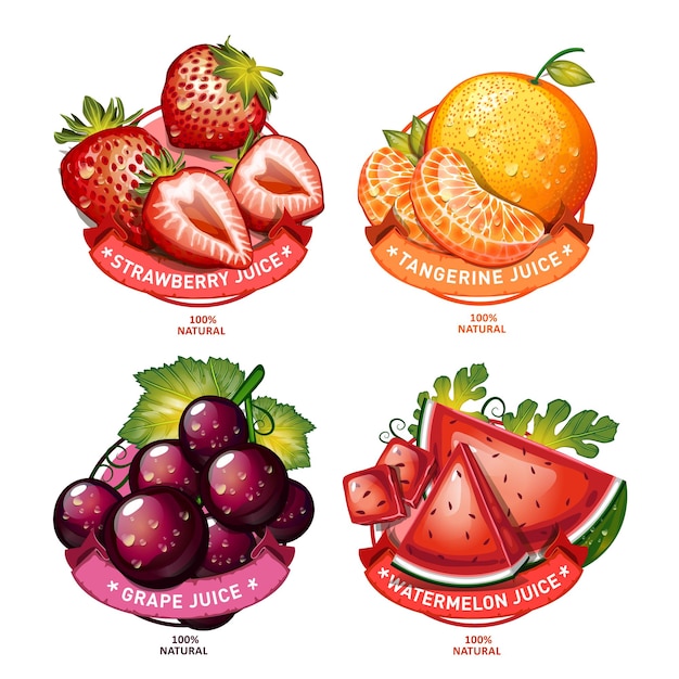 Etykieta świeżych Owoców, Etykieta, świeże Owoce, Logo.