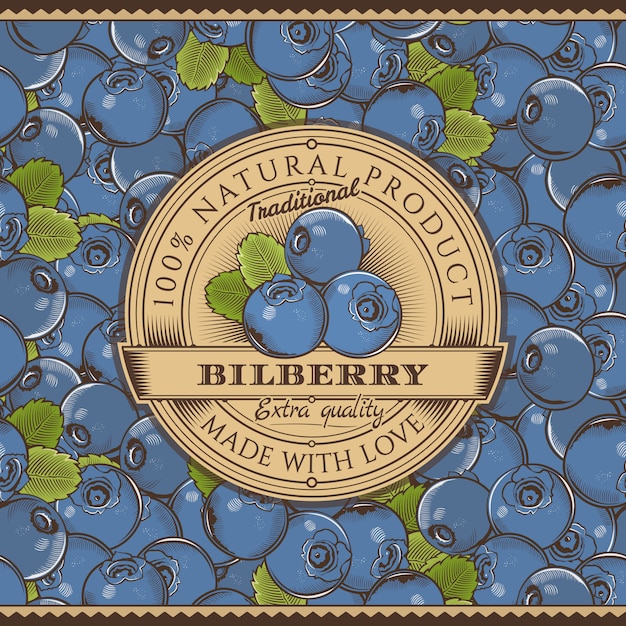 Etykieta Vintage Bilberry