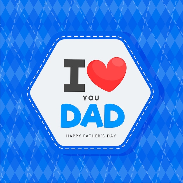 Plik wektorowy etykieta wiadomości „kocham cię tata” na niebieskim rombie