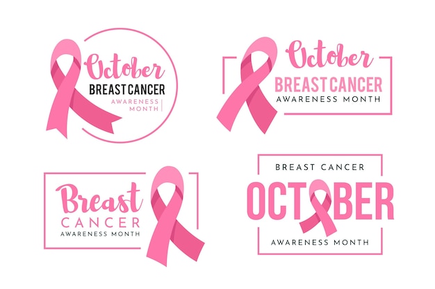 Etykiety miesiąca świadomości raka piersi