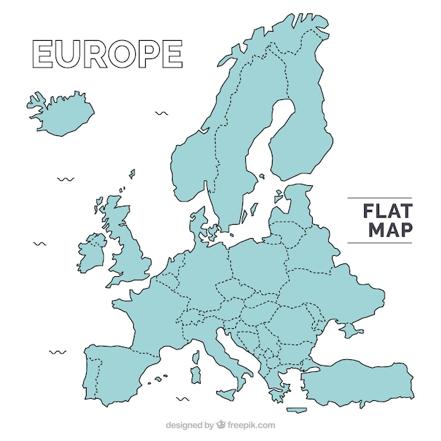 Plik wektorowy europa płaska mapa