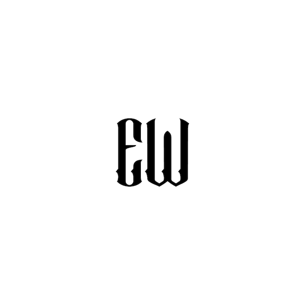 EW monogram logo projekt list tekst nazwa symbol monochromatyczny logotyp alfabet znak proste logo