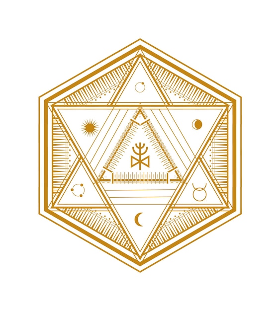 Plik wektorowy ezoteryczny symbol z okultystycznym wektorem znak na białym tle