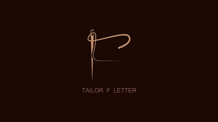 F Letter Sewing Needle Logo Design Wektorowy Ikony Ilustracja Emblemu Graficznego