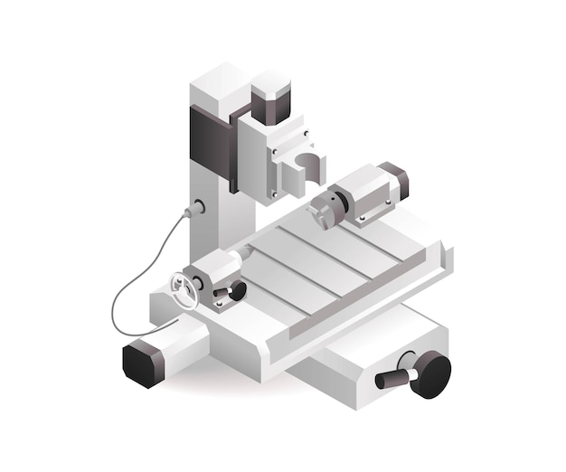 Plik wektorowy fabryczna technologia obrabiarek tokarskich cnc ze sztuczną inteligencją