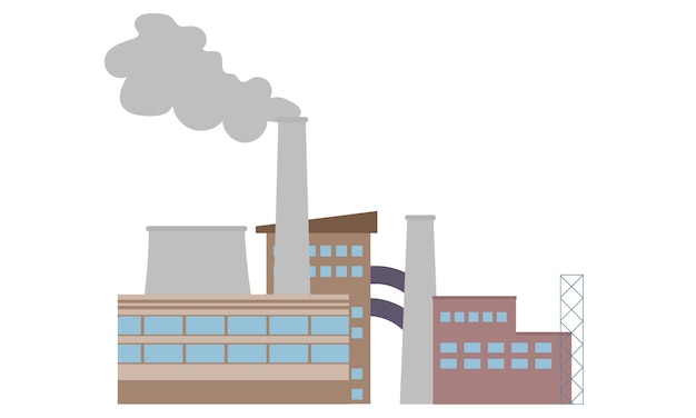 Fabryka, Fabryka, Zakład Przemysłowy, Zanieczyszczenie Powietrza. Ilustracja Wektorowa