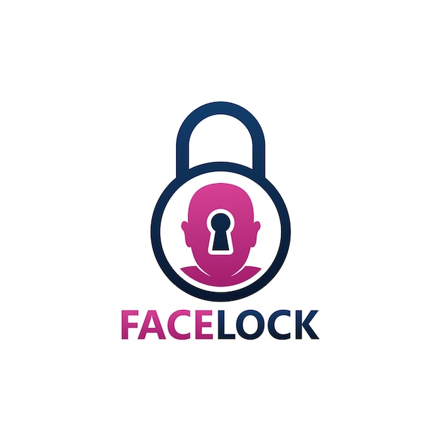 Face Lock Logo Szablon Projekt Wektor, Godło, Koncepcja Projektowa, Kreatywny Symbol, Ikona