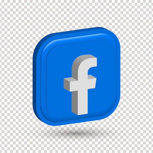 Facebook 3d wektor ikona do projektowania interfejsu użytkownika premium