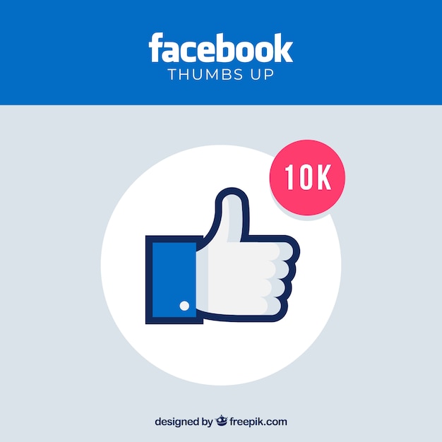 Plik wektorowy facebook kciuk w górę jak tło w stylu płaskiej