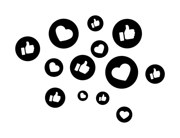 Facebook Lubi Ikony Silhouette Lubi Z Mediów Społecznościowych Facebook Lubi Dla Projektu Wektor Redakcyjny