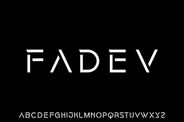 FADEV, nowoczesna, futurystyczna nowoczesna czcionka geometryczna