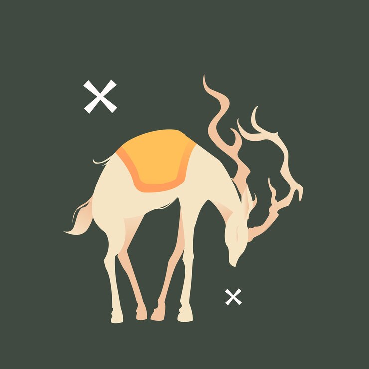 Wektor fajna ilustracja o zwierzętach plemiennych reniferów