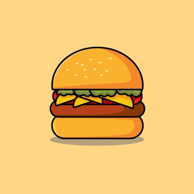 Fajny wektor ilustracja jedzenie burger