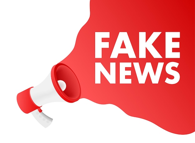 Fake news megafon elektroniczne oszustwo internetowe ilustracja wektorowa