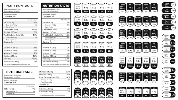 Plik wektorowy fakty żywieniowe i etykieta informacyjna