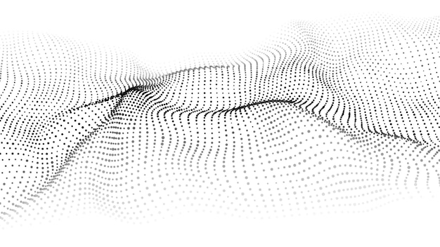 Fala cząstek Abstrakcyjne jasne tło z dynamiczną falą Pojęcie zaplecza technologicznego Big data Vector illustration