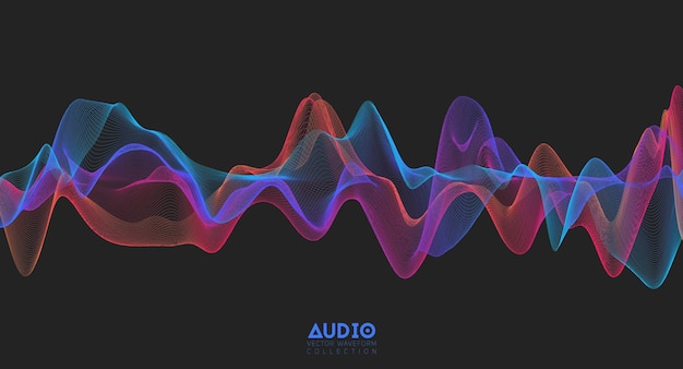 Fala Dźwiękowa 3d. Kolorowa Oscylacja Pulsu Muzycznego.