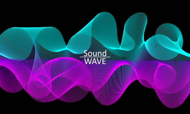 Fala dźwiękowa. Abstrakcyjny kształt. Pływ . Nowoczesne Płynne Tło. Liquid Wave. Kształt przepływu. Płynna tekstura. Przepływ cieczy.