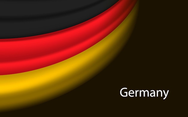 Fala Flaga Niemiec Na Ciemnym Tle Szablon Wektora Transparentu Lub Wstążki