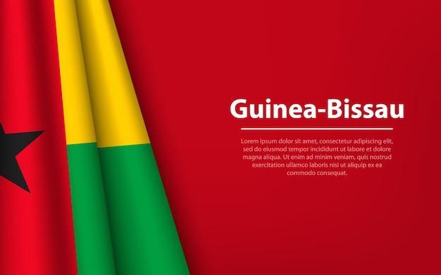 Fala flagi Gwinei Bissau z tłem copyspace
