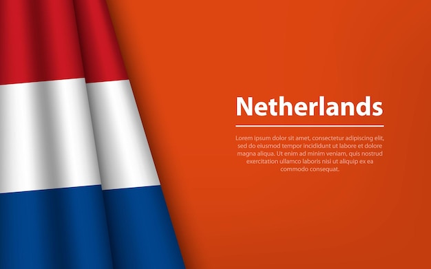 Fala Flagi Holandii Z Tłem Copyspace