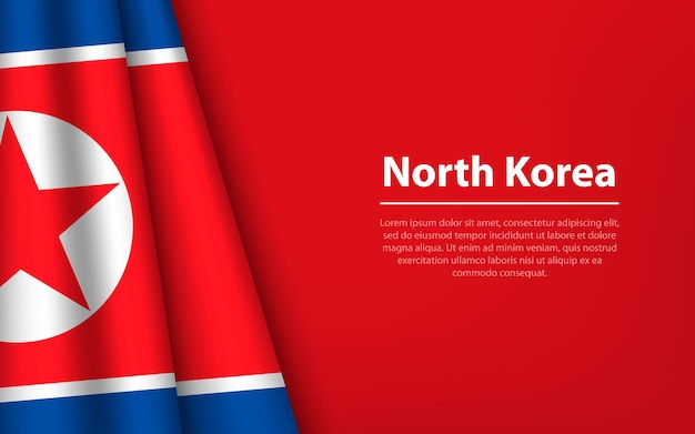 Fala flagi Korei Północnej z tłem copyspace