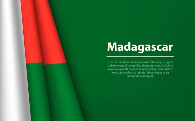 Fala flagi Madagaskaru z tłem copyspace