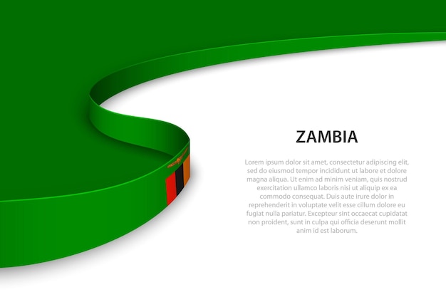 Fala Flagi Zambii Z Tłem Copyspace