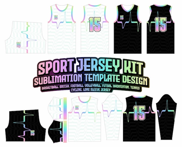 Plik wektorowy fala tętna gradient line jersey design tło odzieży sportowej