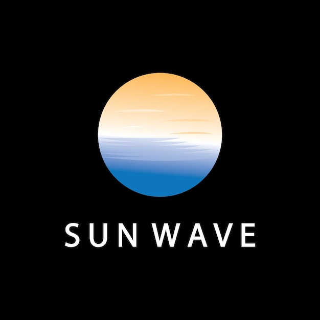 Plik wektorowy fala wody i słońce ikona wektor ilustracja projekt logo