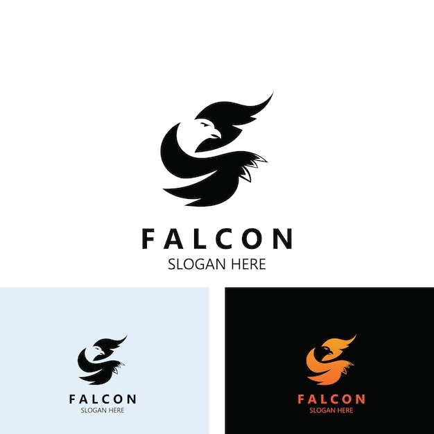 Falcon Logo Projekt Obrazu Sylwetka Orzeł Szablon Ilustracja